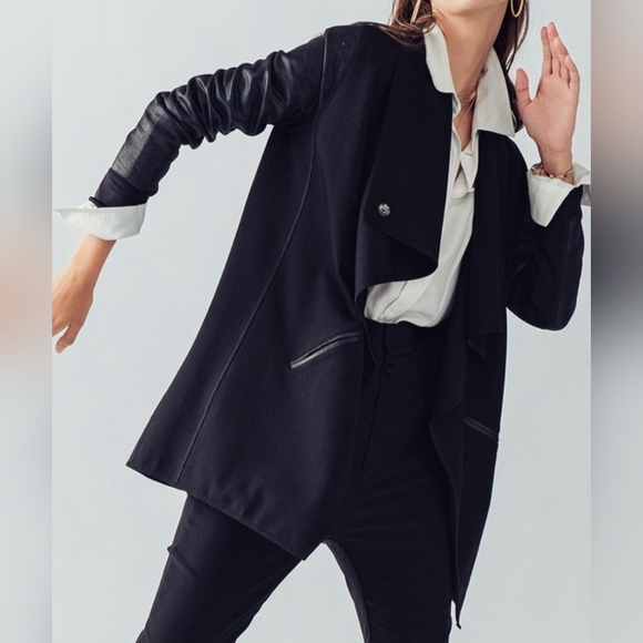 #18884 🛑M FABULOUS BOHO CHIC SEXY Faux Leather Combined Jacket - Picture 12 of 16